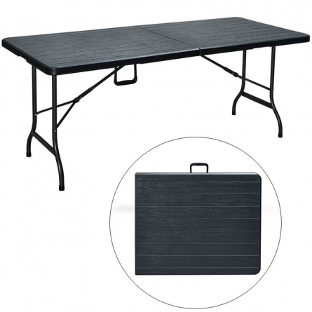 wellcraft Table pliable effet bois noir