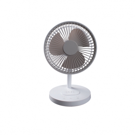 wellcraft Akku Tischventilator mit Smartphone-Ladefunktion