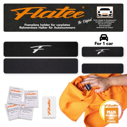 Flatee Set pour 1 voiture + Vitrosucker Premium chiffon pour vitres