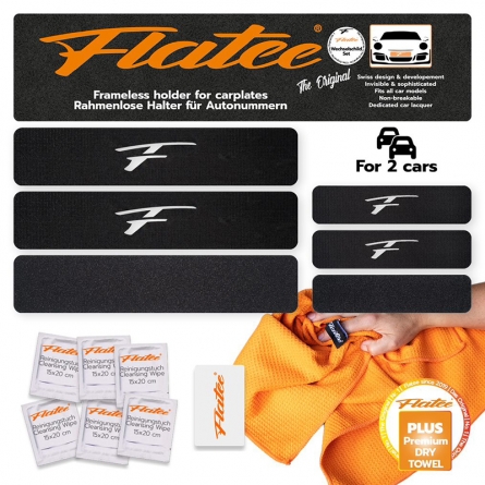 Flatee Set pour 2 voitures + Vitrosucker Premium chiffon pour vitres